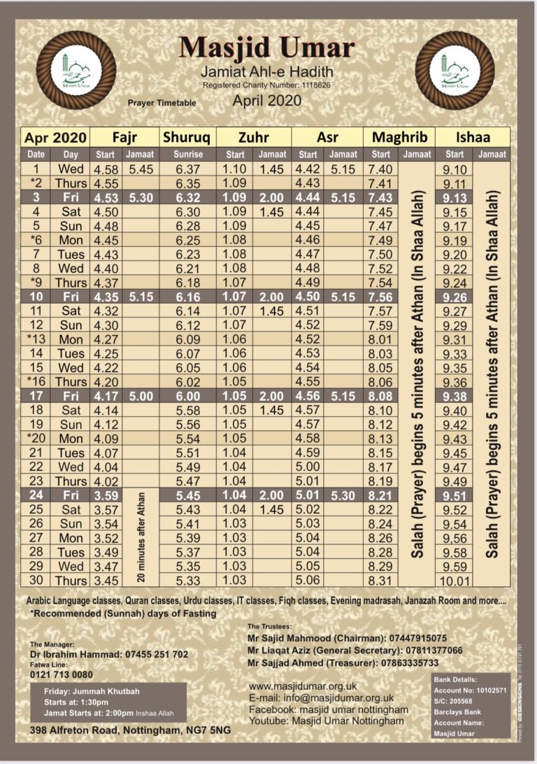 namaz timetable dehradun